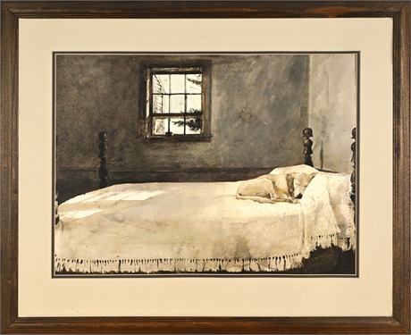 Andrew Wyeth “Master Bedroom” Print Framed Rustic