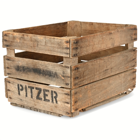 Antique Pitzer Wood Crate