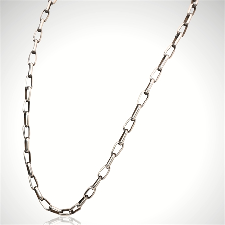 24" Sterling Silver Navajo Bench Link Chain