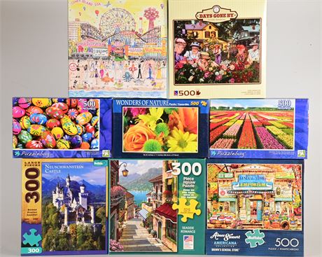 (9) Various Puzzles, 300 Pieces to 500 Pieces