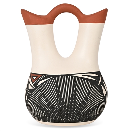 Acoma Pueblo Fine Line Wedding Vase – 7.75”