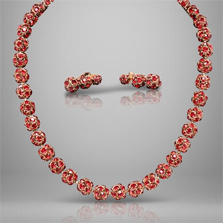Vintage Czech Necklace & Earring Set