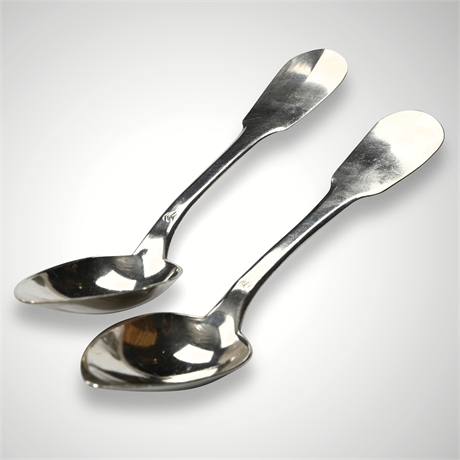 Pair of 19th Century French Silver Dessert Spoons by Alexandre Lavallee