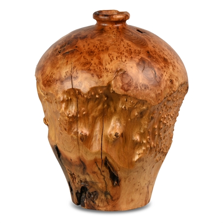 Custom Folk Wood Art Burl Wood Vase