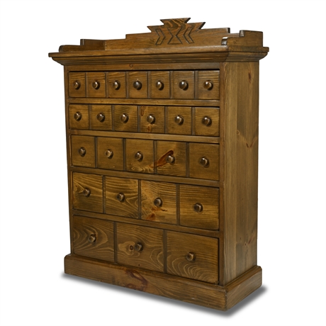 Rustic 5 Drawer Apothecary Style Cabinet