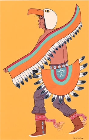 Raymond Johnson Ne Clah He Eagle Dancer Gouache