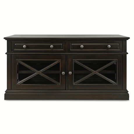 Whalen Drexel 52" TV Console DX52C Glass Door Media Cabinet