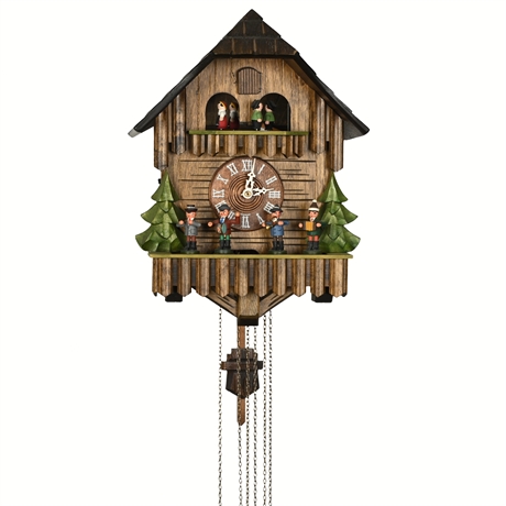 West German Chalet-Style Cuckoo Clock with Swiss Musical Movement