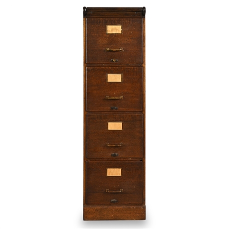 Early 20th Century Mahogany Four-Drawer Letter File Cabinet