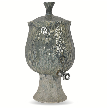 Studio Pottery Ceramic Beverage Dispenser with Lid & Spigot