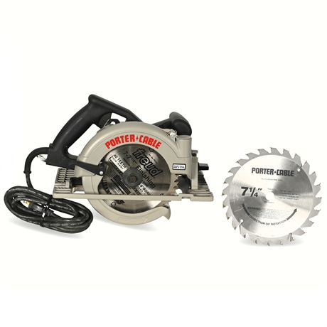 Porter-Cable 7-1/4” Circular Saw with Case & Extra Blade – Made in USA