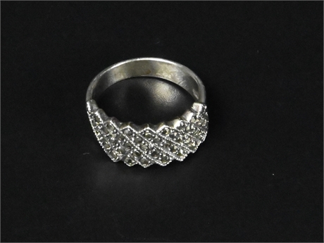 Sterling & Marcasite Ring Size 9.5
