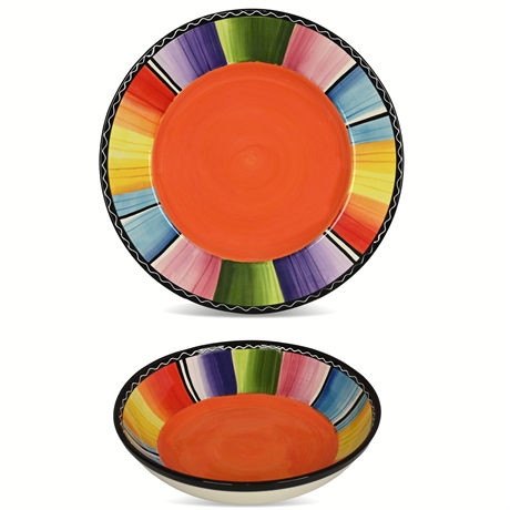 Nancy Green "Serape" Large Serving Bowl & Platter by Certified International