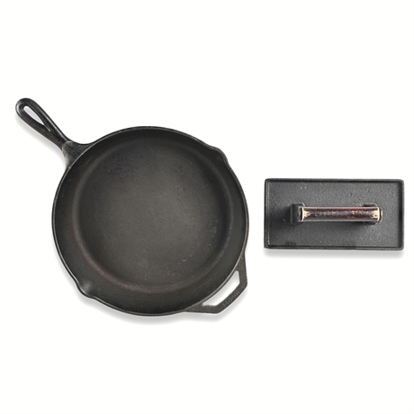 Lodge 12" Cast Iron Skillet + Nexgrill Press Set