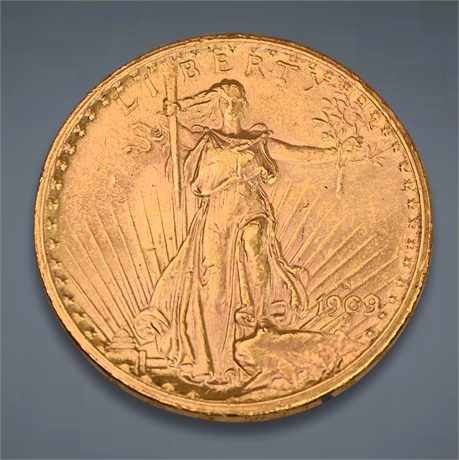 1909-S St Gaudens $20 Gold Double Eagle