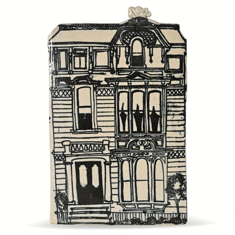 Jon Carlos Lopez Victorian House Wall Planter – 1970s Bennington Pottery