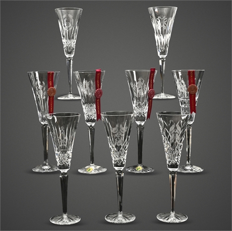 Waterford Crystal "12 Days of Christmas" Champagne Flute Set