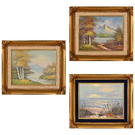 (3) Original Vintage Landscape Paintings