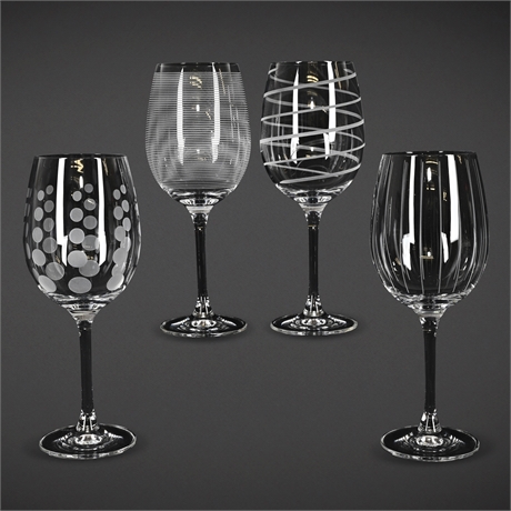 Mikasa Cheers® White Wine Glasses – Set of 4, Etched Crystal