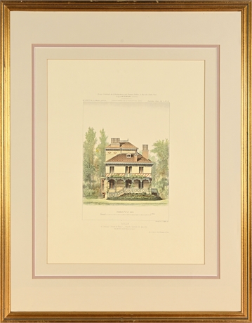 1875 Villa Croissy Architectural Print Sulpis Revue Générale