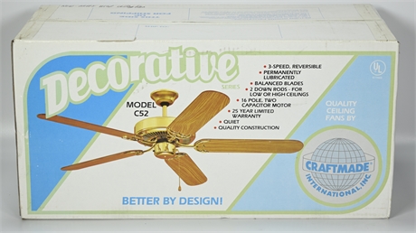 New Craftmate Decorative Series White Ceiling Fan