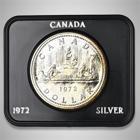 1972 Canada Silver Dollar – Voyageur Design – Queen Elizabeth II