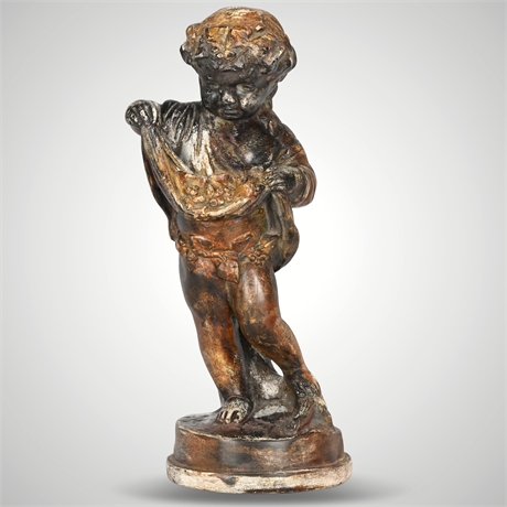 Attila's Putti with Grapes Cast Plaster Statue