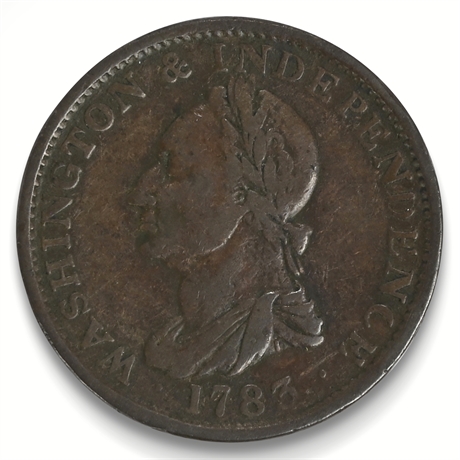 1783 Washington & Independence Copper Token – Early American Commemorative Coin