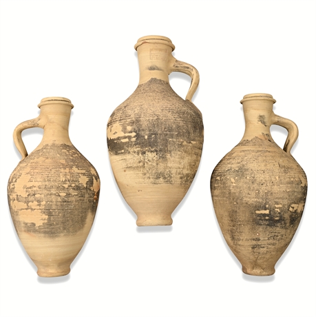 Amphora Wall Pocket Trio – Signed Juan Lopez, Large Cutaway Pottery