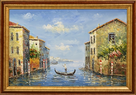 Venetian Gondolier Oil Painting