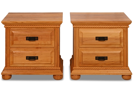 Pair Natural Wood Nightstands by Colliers of Colorado