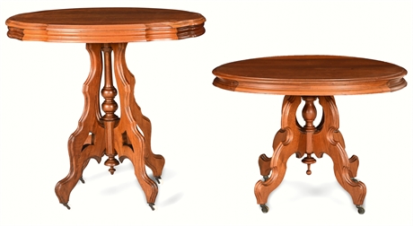 Pair Antique Cherry Parlor Tables