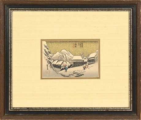 After Utagawa Hiroshige (Japanese 1797-1858), "Winter" – Reprint, Framed