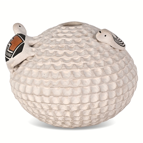 Stella Shutiva Acoma Pueblo Corrugated Turtle & Snake Pot