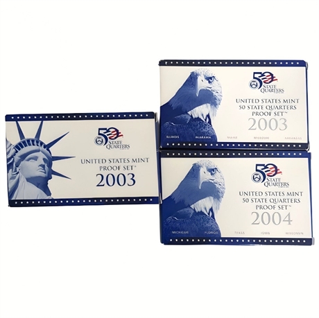 2003 U.S. Mint Proof Set & 2003 and 2004 50 State Quarters Proof Sets