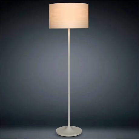 Modern Minimalist Floor Lamp with White Drum Shade