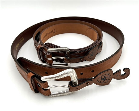 ARIATE LEATHER BELTS - SET OF TWO