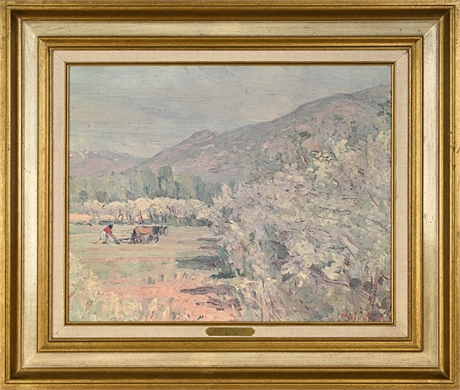 Bert Geer Phillips Taos Founder — Reproduction on Canvas, Spring Plowing Scene