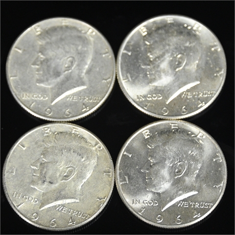 1964 Kennedy Half Dollars / 90% Silver