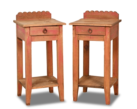 Pair Authentically Rustic Side Tables