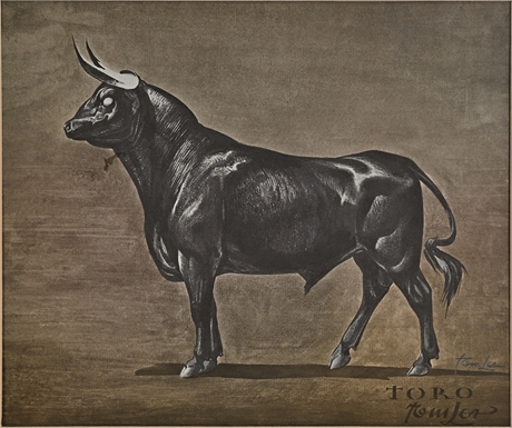 Tom Lea Signed "Toro" — Black Fighting Bull, El Paso Borderland Artist