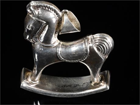 Large Sterling Silver Rocking Horse Pendant