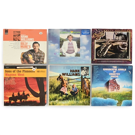 Country Vinyl Albums – John Denver, Hank Williams, Boots Randolph & More