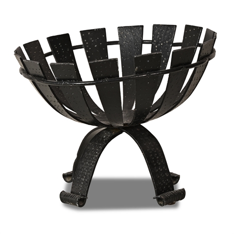 Mid Century Forged Iron Centerpiece Bowl