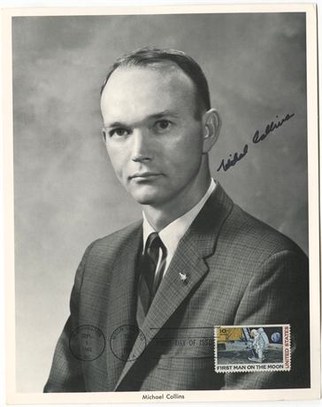 Michael Collins Signed Apollo 11 NASA Portrait with Moon Landing Cancellation