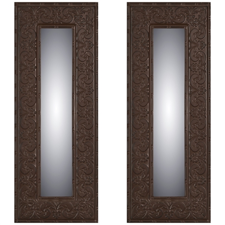 Pair Pressed Tin Mirrors