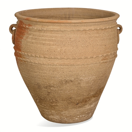 Large Mexican Terracotta Storage Jar, Wheel-Thrown Olla with Loop Handles