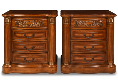 Pair Europa Four Drawer Nightstands