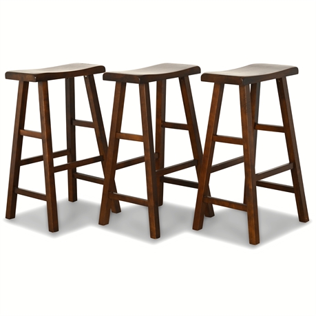 (3) 29" Saddle Seat Bar Stools