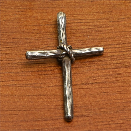 Sterling Silver Rustic Cross Pendant